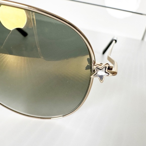Jimmy Choo Aviator Sunglasses Sansa/S J5GFQ Gold/Black 58mm main image 8
